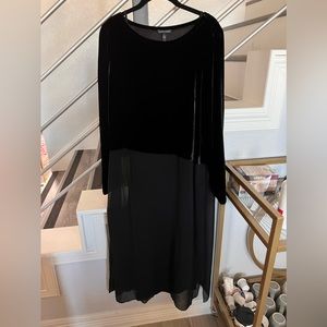 Eileen Fisher black velvet and silk dress.  NWOT size M